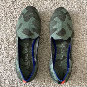 Rothy’s green camo loafer